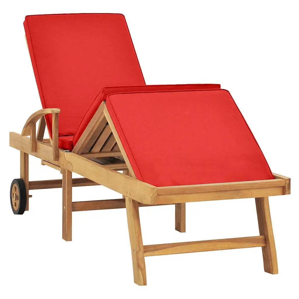 Sun Lounger with Wheels for Outdoor Use