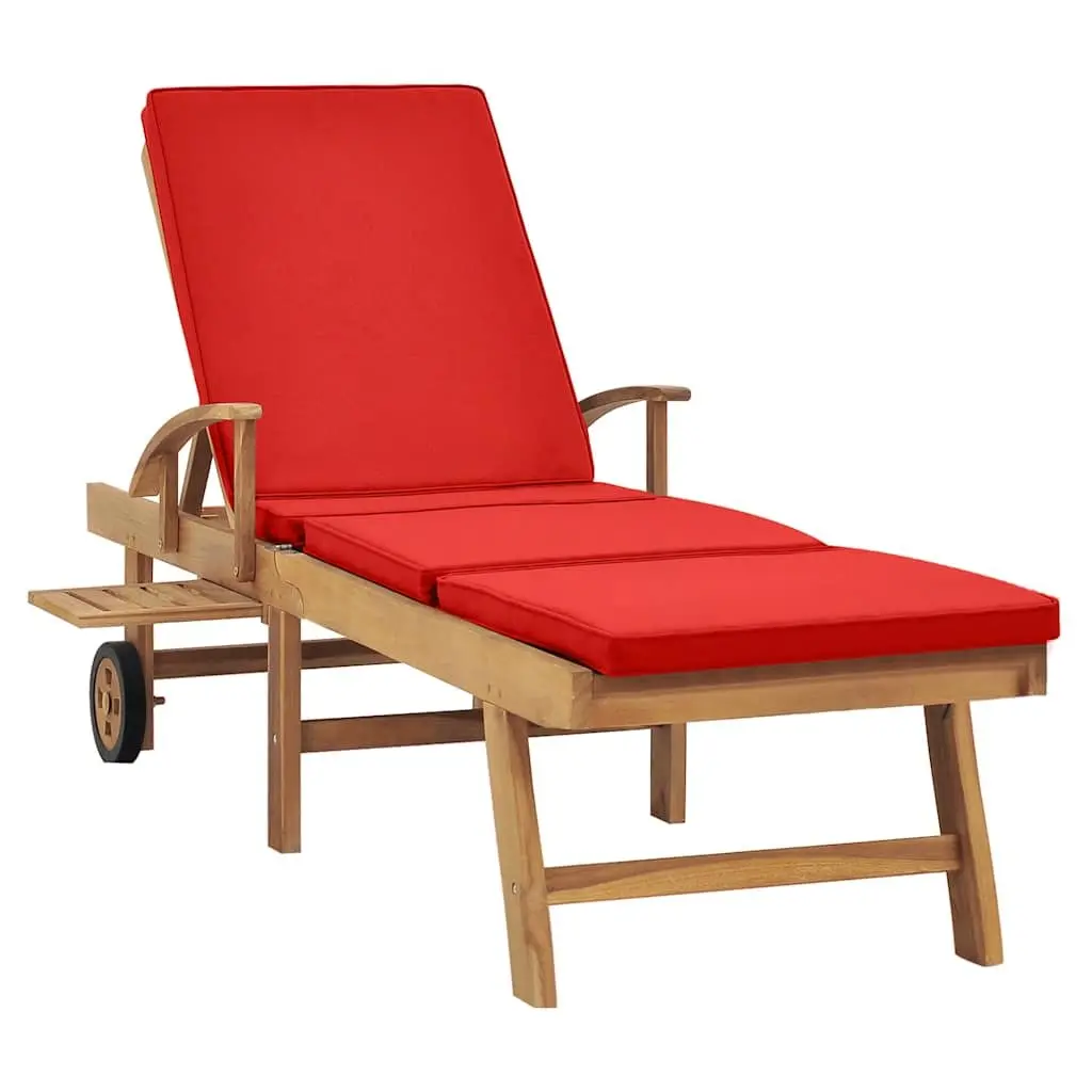 Sun Lounger with Wheels for Outdoor Use