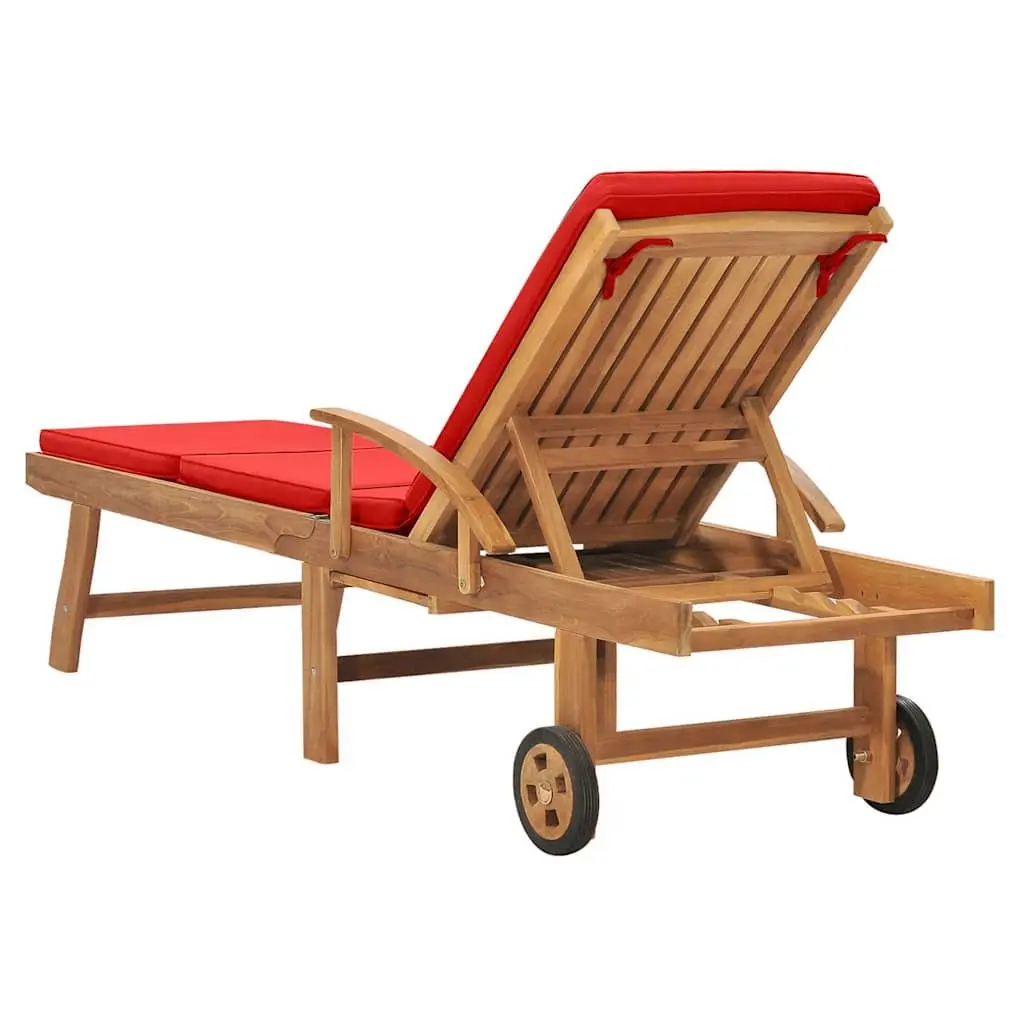 Sun Lounger with Wheels for Outdoor Use