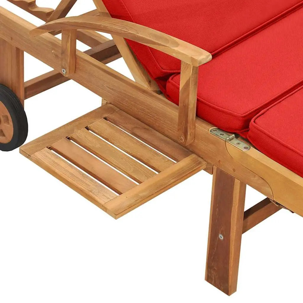 Sun Lounger with Wheels for Outdoor Use