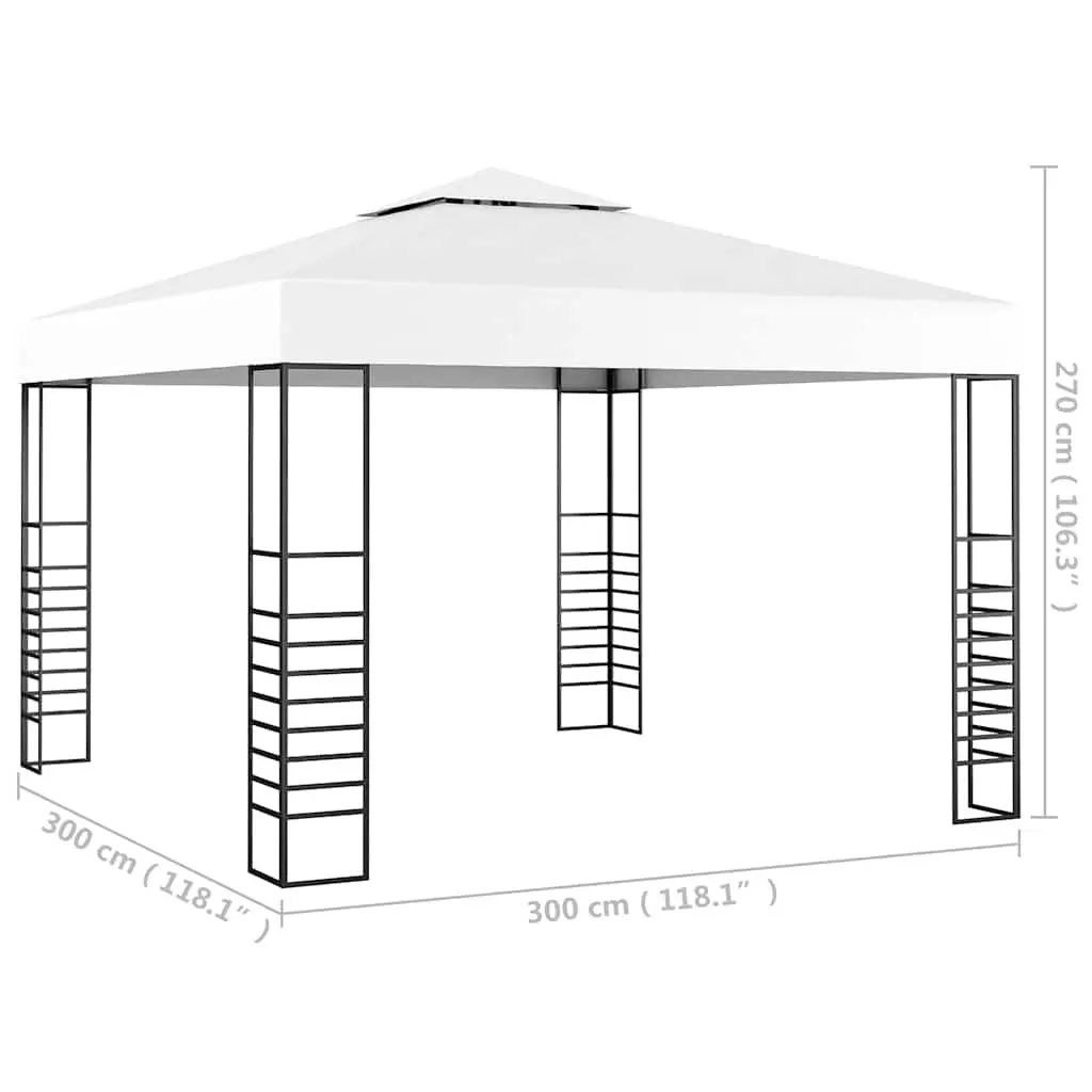 Garden Marquee Steel Frame 3x3m White Canopy Gazebo