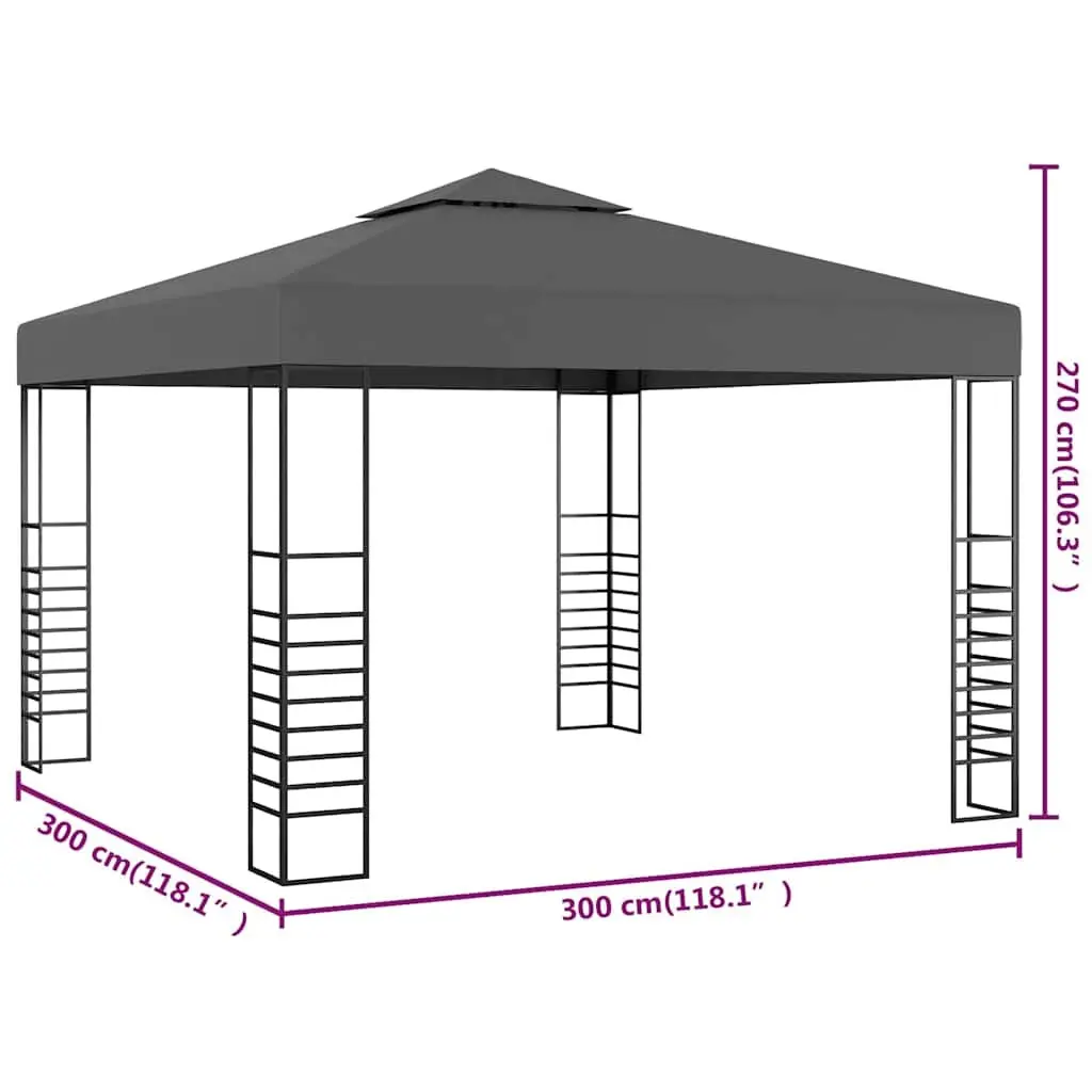 Garden Marquee 3x3 m Outdoor Canopy Pavilion Gazebo Anthracite Sunshade