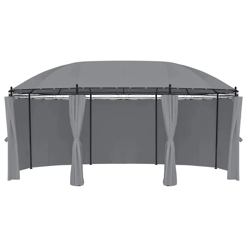 Gazebo Powder-coated Steel Frame 520x349x255 cm Anthracite Outdoor Garden Canopy Shelter