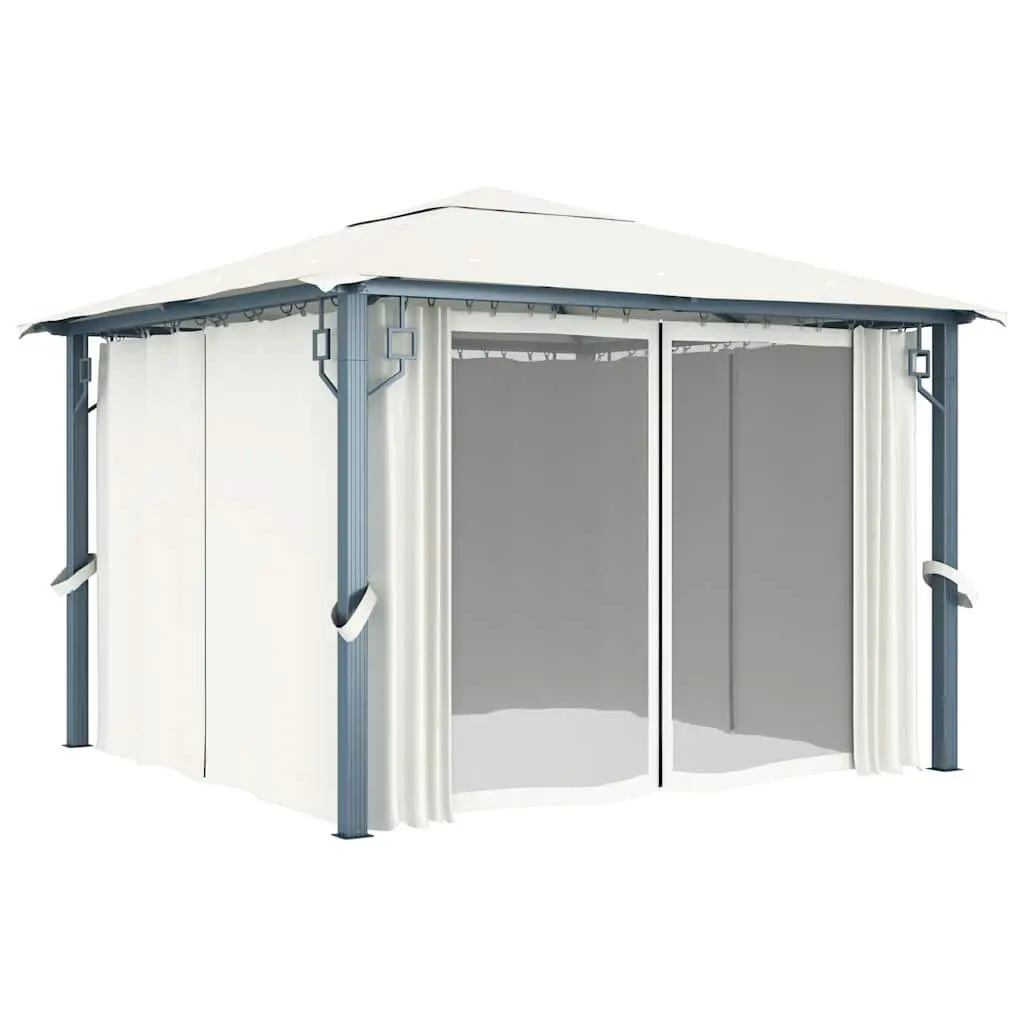 Gazebo Oxford Fabric Aluminium Steel 300x300 cm Cream