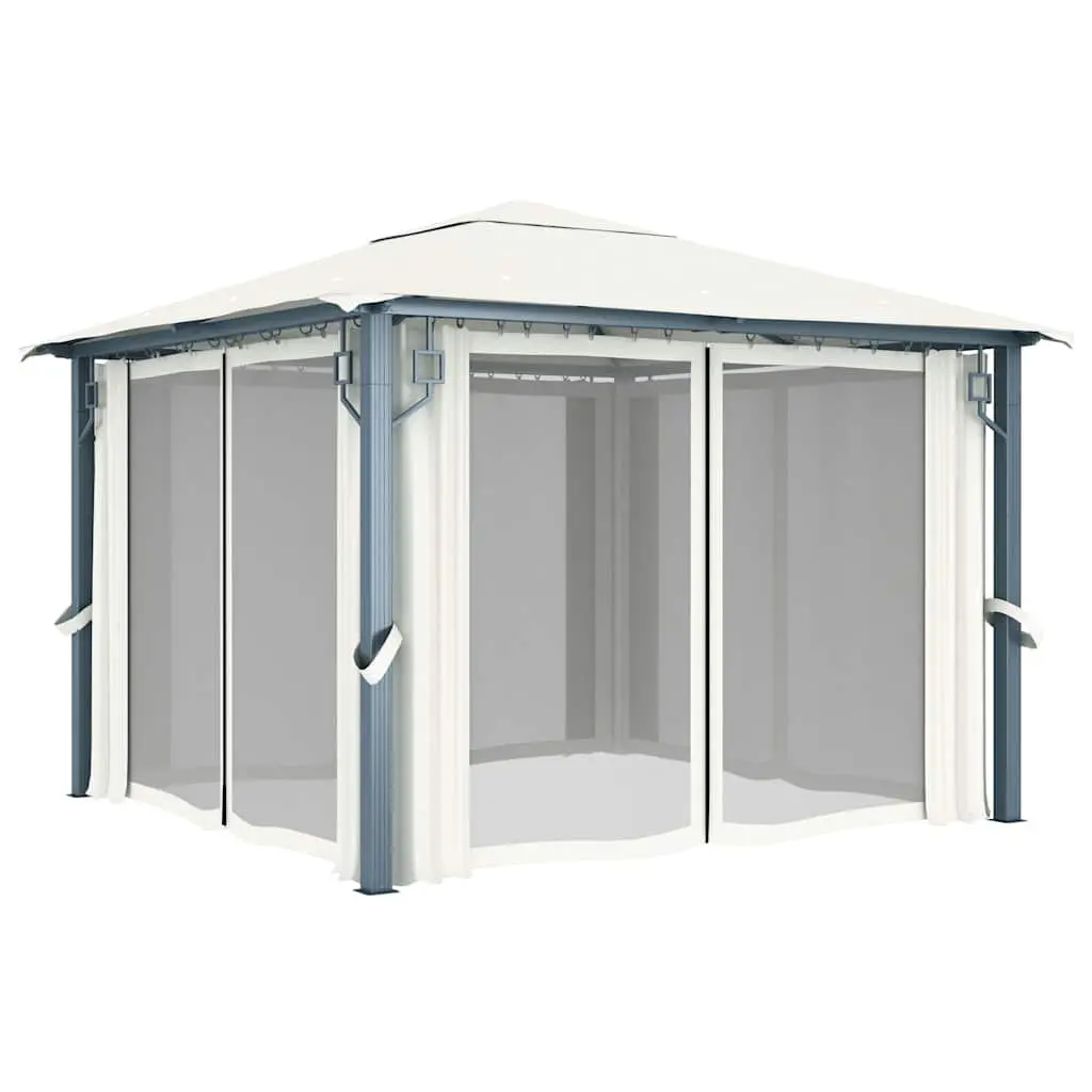 Gazebo Oxford Fabric Aluminium Steel 300x300 cm Cream