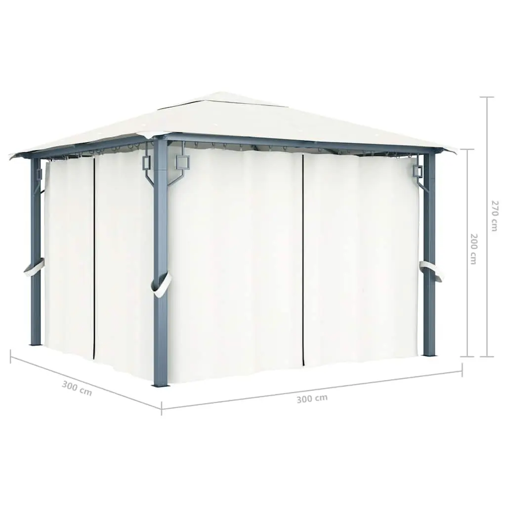 Gazebo Oxford Fabric Aluminium Steel 300x300 cm Cream