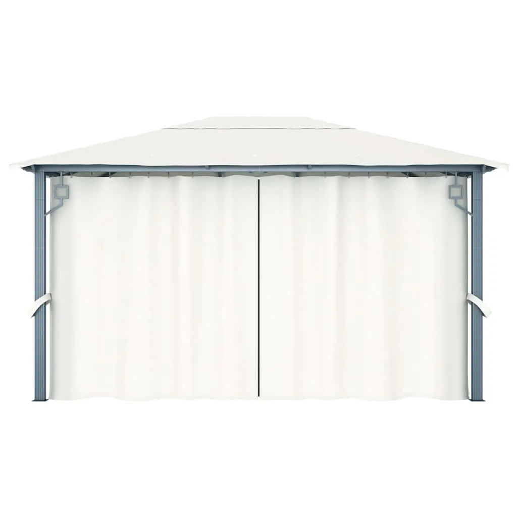 Gazebo Oxford Fabric 400x300 cm Cream Outdoor Canopy Pavilion with Curtains