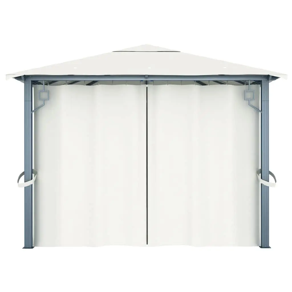 Gazebo Oxford Fabric 400x300 cm Cream Outdoor Canopy Pavilion with Curtains