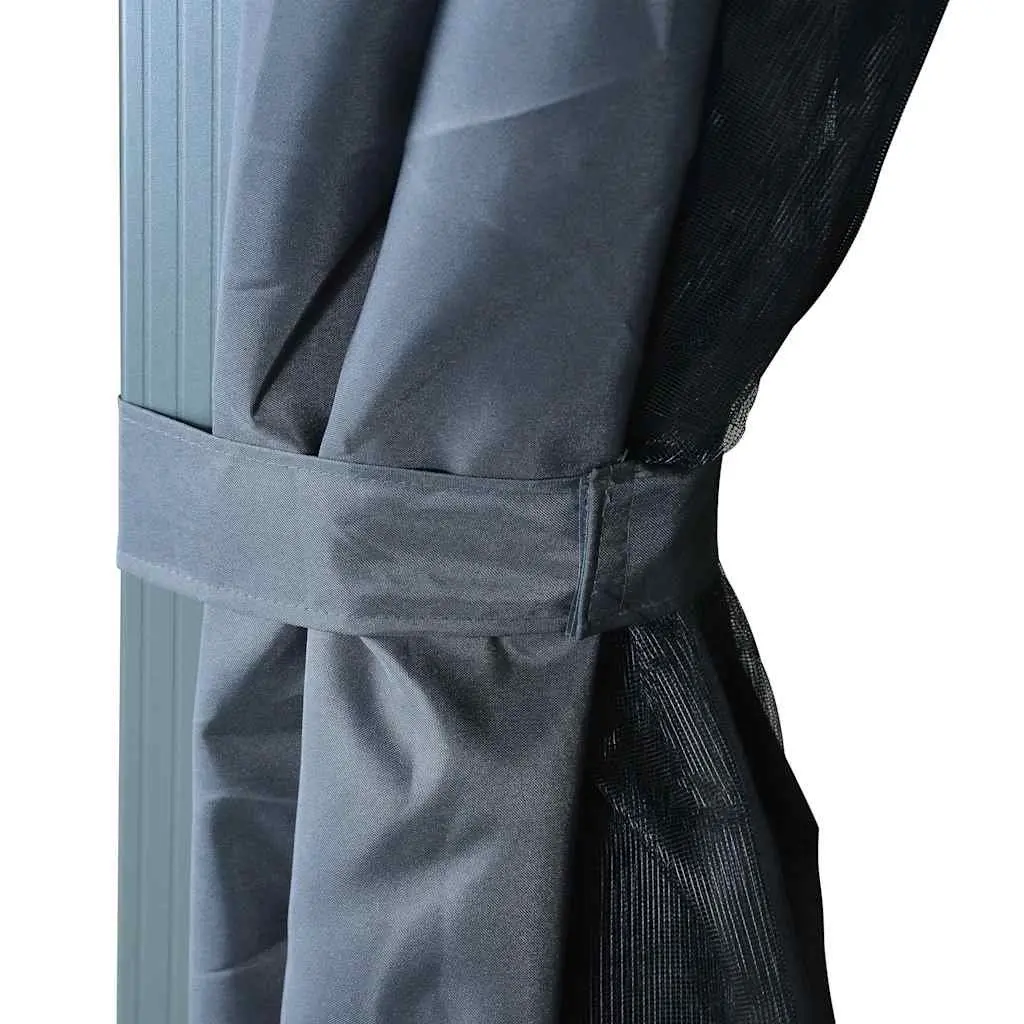 Gazebo Canopy Oxford Fabric 400x300 cm Anthracite Aluminium Steel Frame with Curtains Sidewalls Mesh Screens