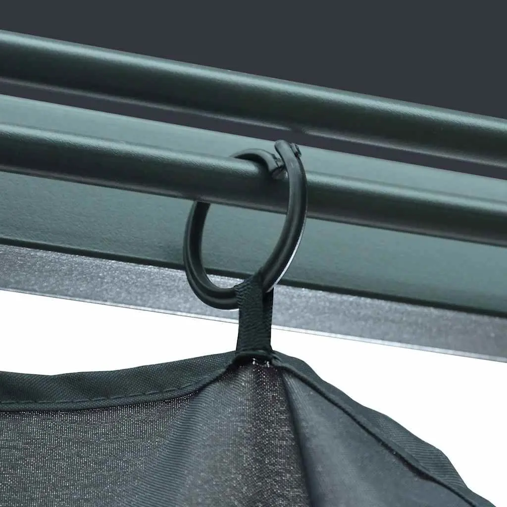 Gazebo Canopy Oxford Fabric 400x300 cm Anthracite Aluminium Steel Frame with Curtains Sidewalls Mesh Screens