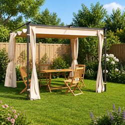 Cream 3x3 m Gazebo for Gardens and Patios
