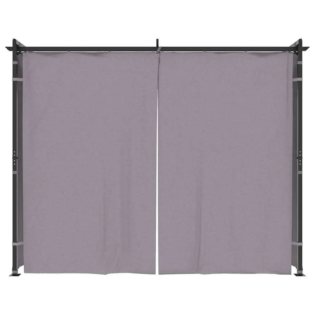 Gazebo Steel Frame 3x3 m Anthracite Outdoor Shelter with Curtains