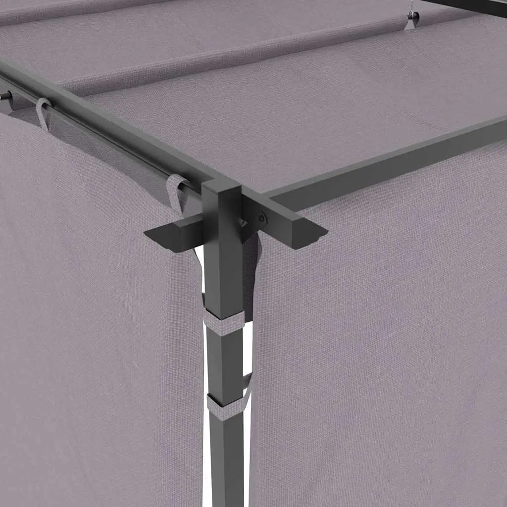 Gazebo Steel Frame 3x3 m Anthracite Outdoor Shelter with Curtains