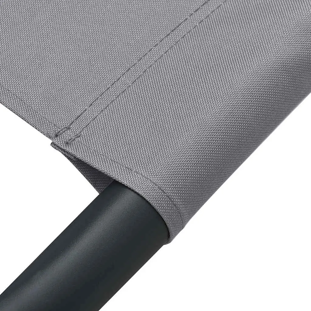 Outdoor Sun Lounger Bed with Canopy Pillow Grey Garden Patio Relaxation