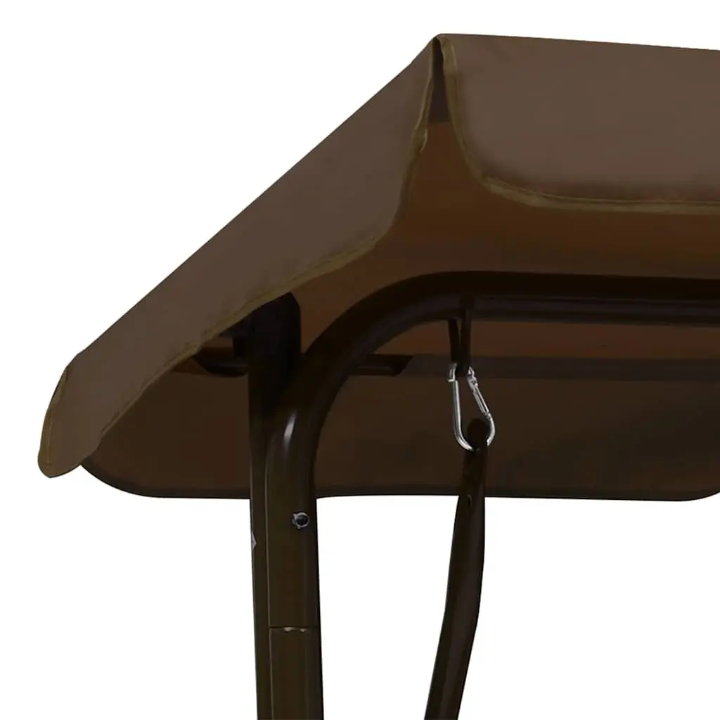 Kids Swing Bench Steel Frame 115 x 75 x 110 cm Brown with Sunshade Canopy