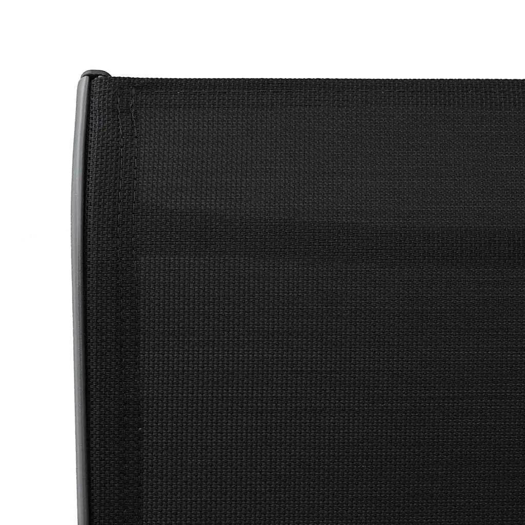 Outdoor Bar Chairs Steel Frame Weather-Resistant Textilene Set of 2 Black