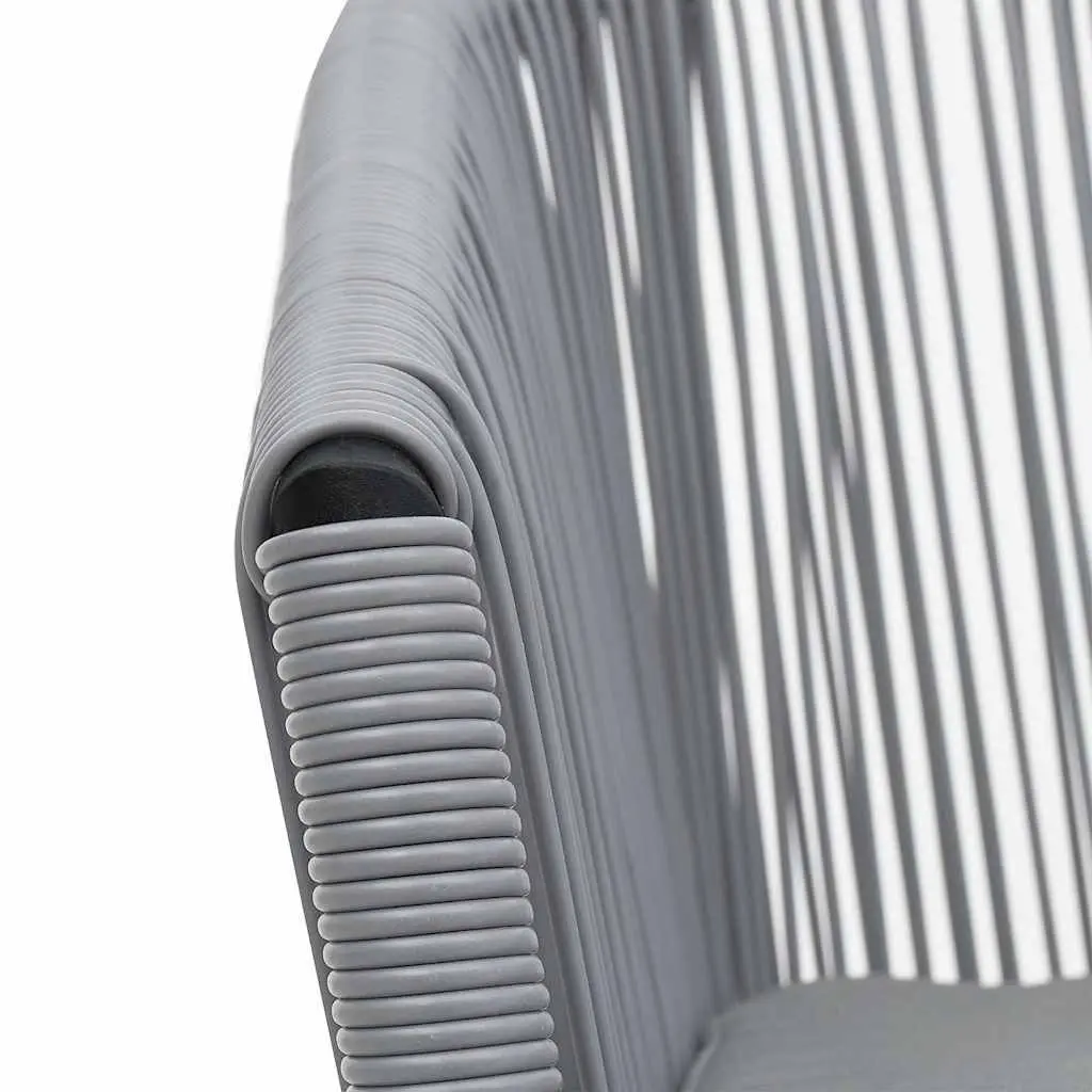 Outdoor Chairs PE Rattan Steel Frame 2 Piece Grey Garden Seating with Cushions