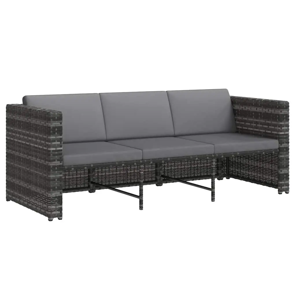 Garden Lounge Set 4 Piece Outdoor Furniture Poly Rattan Sofa Table Cushions
