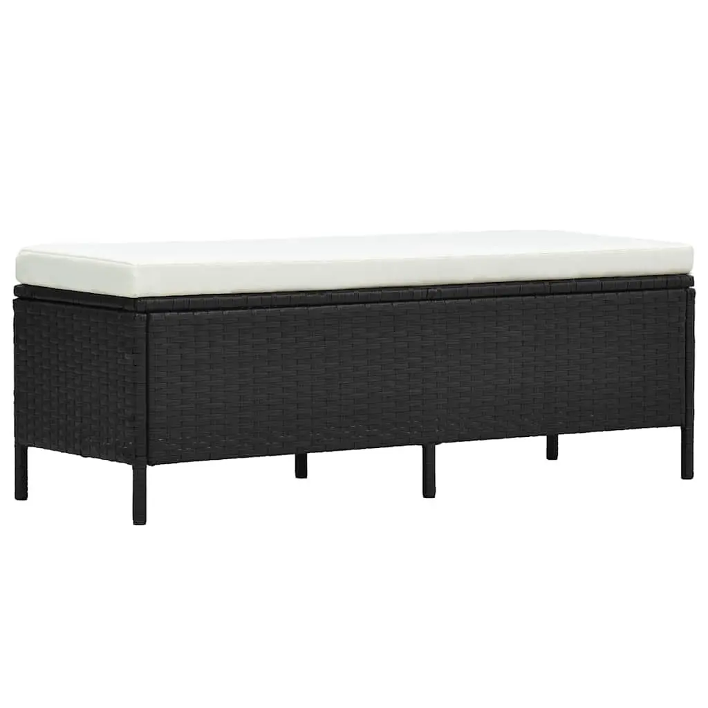 3 Piece Outdoor Lounge Set Weather-Resistant PE Rattan Black Patio Sofa Bench Table