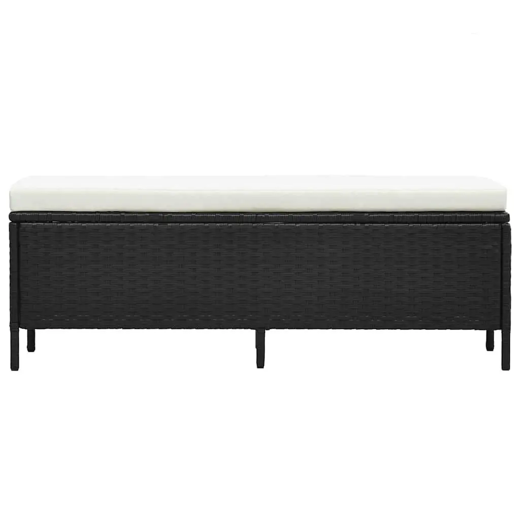 3 Piece Outdoor Lounge Set Weather-Resistant PE Rattan Black Patio Sofa Bench Table