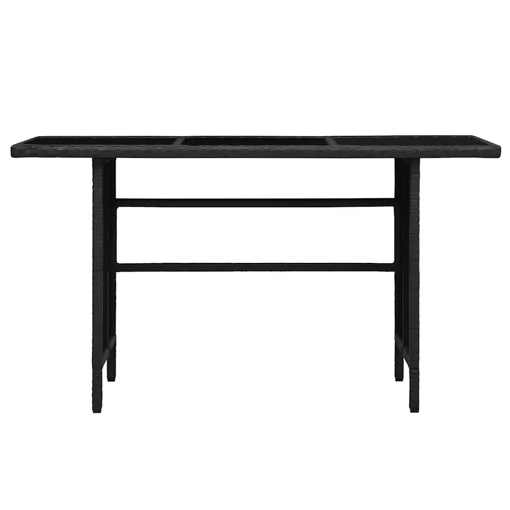 3 Piece Outdoor Lounge Set Weather-Resistant PE Rattan Black Patio Sofa Bench Table