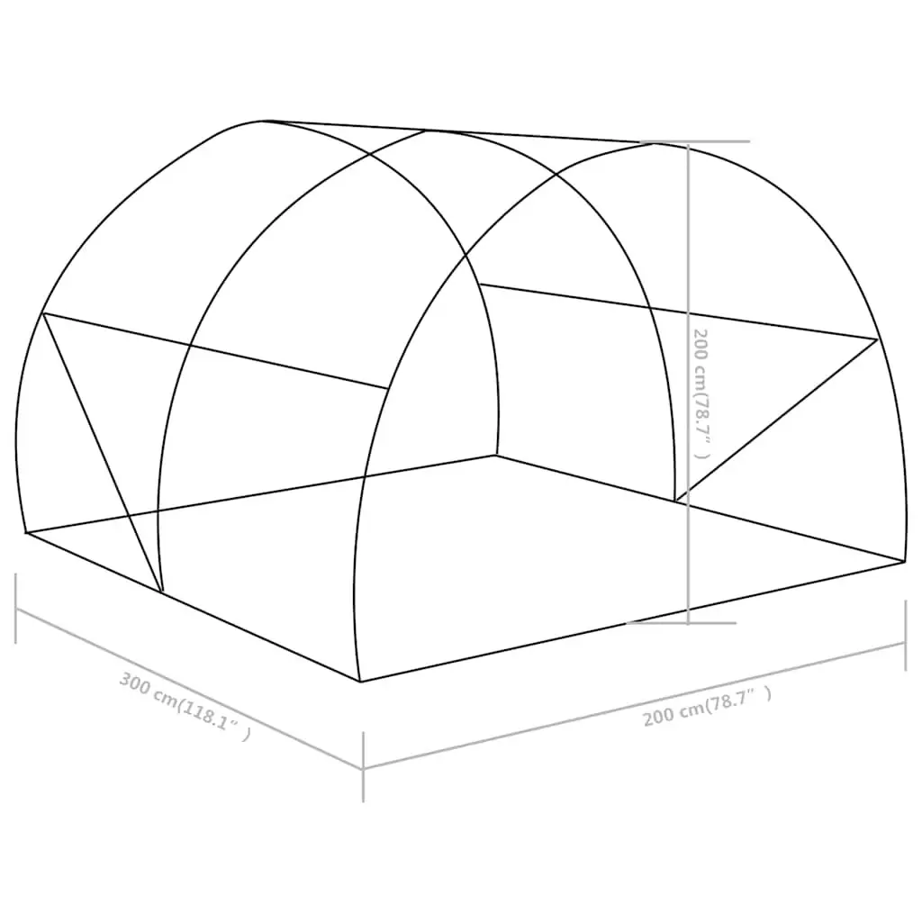 Greenhouse Galvanised Steel Frame PE Mesh 3x2x2m Green 6m²