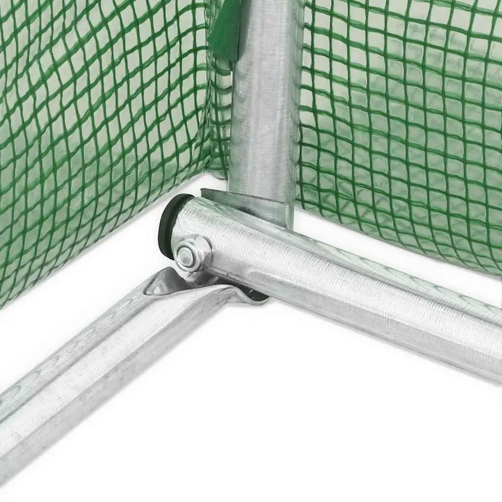 Greenhouse Galvanised Steel Frame PE Mesh 3x2x2m Green 6m²