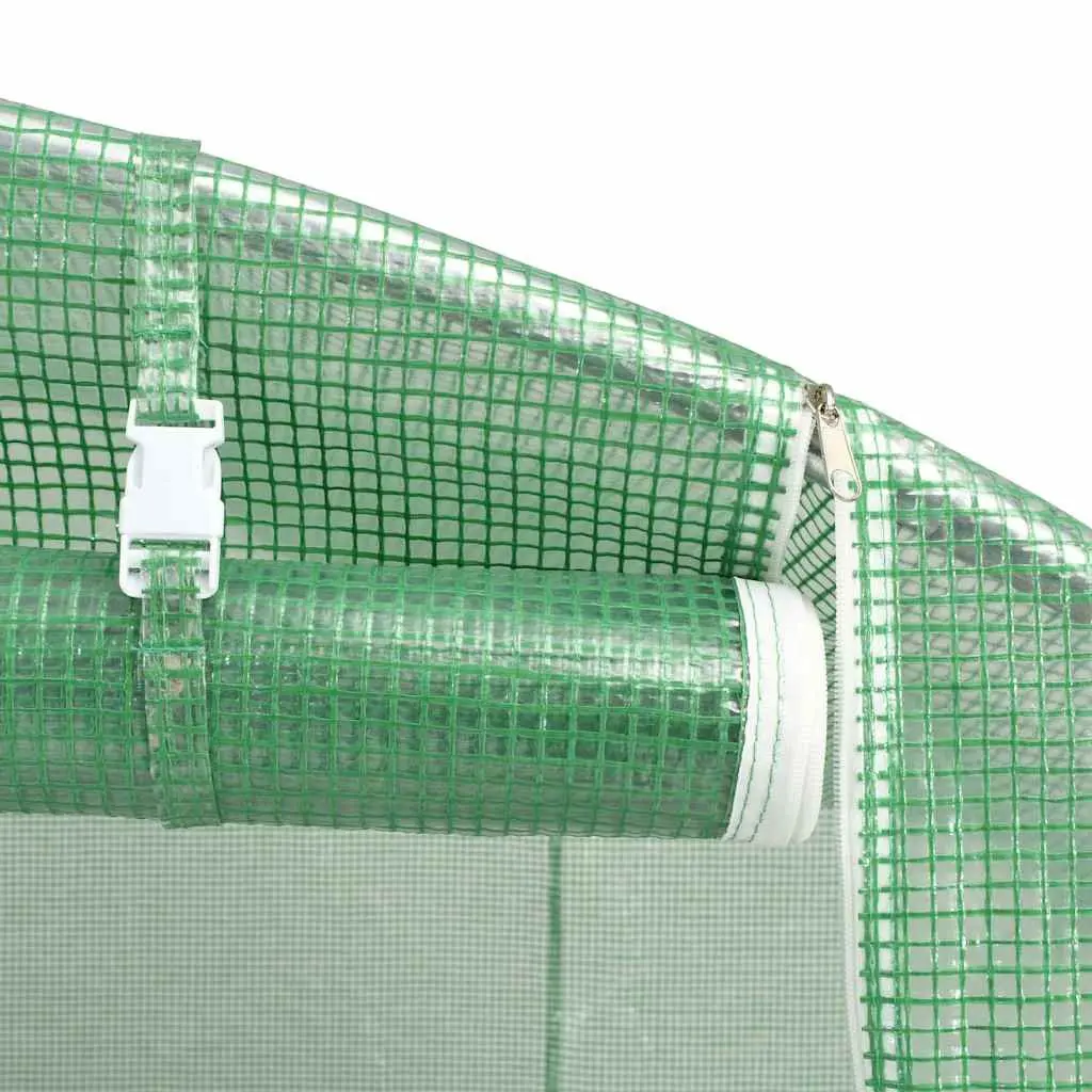 Greenhouse Galvanised Steel Frame PE Mesh 3x2x2m Green 6m²