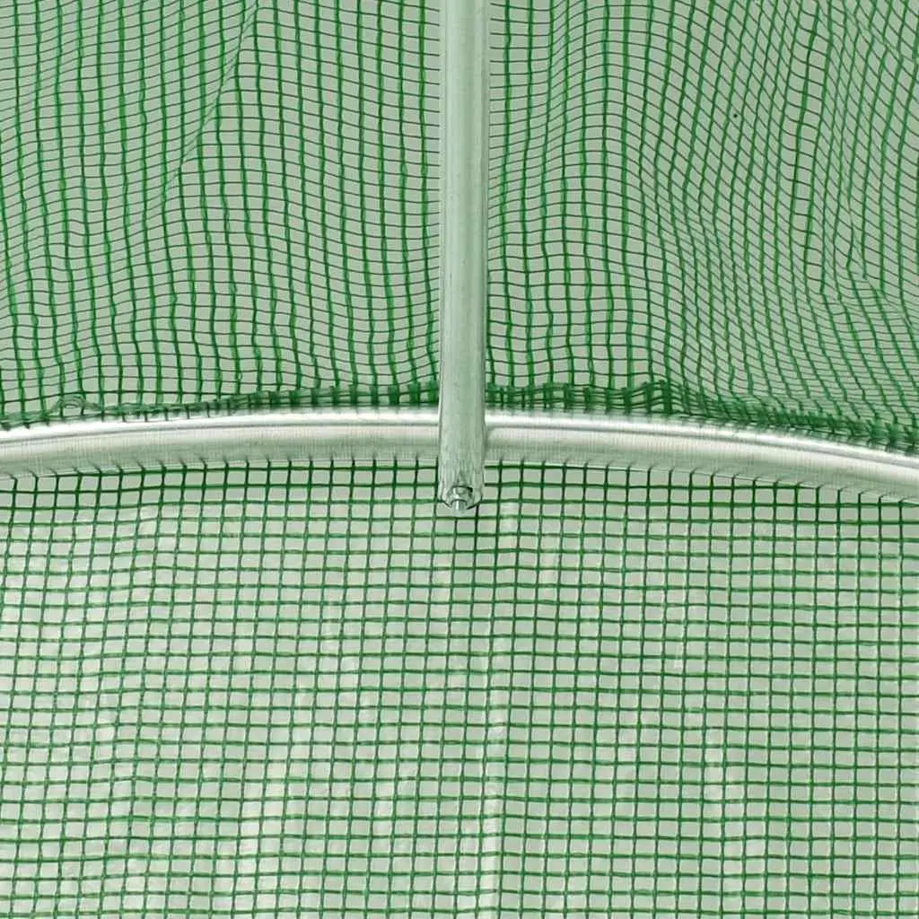 Greenhouse Galvanised Steel Frame PE Mesh 3x2x2m Green 6m²
