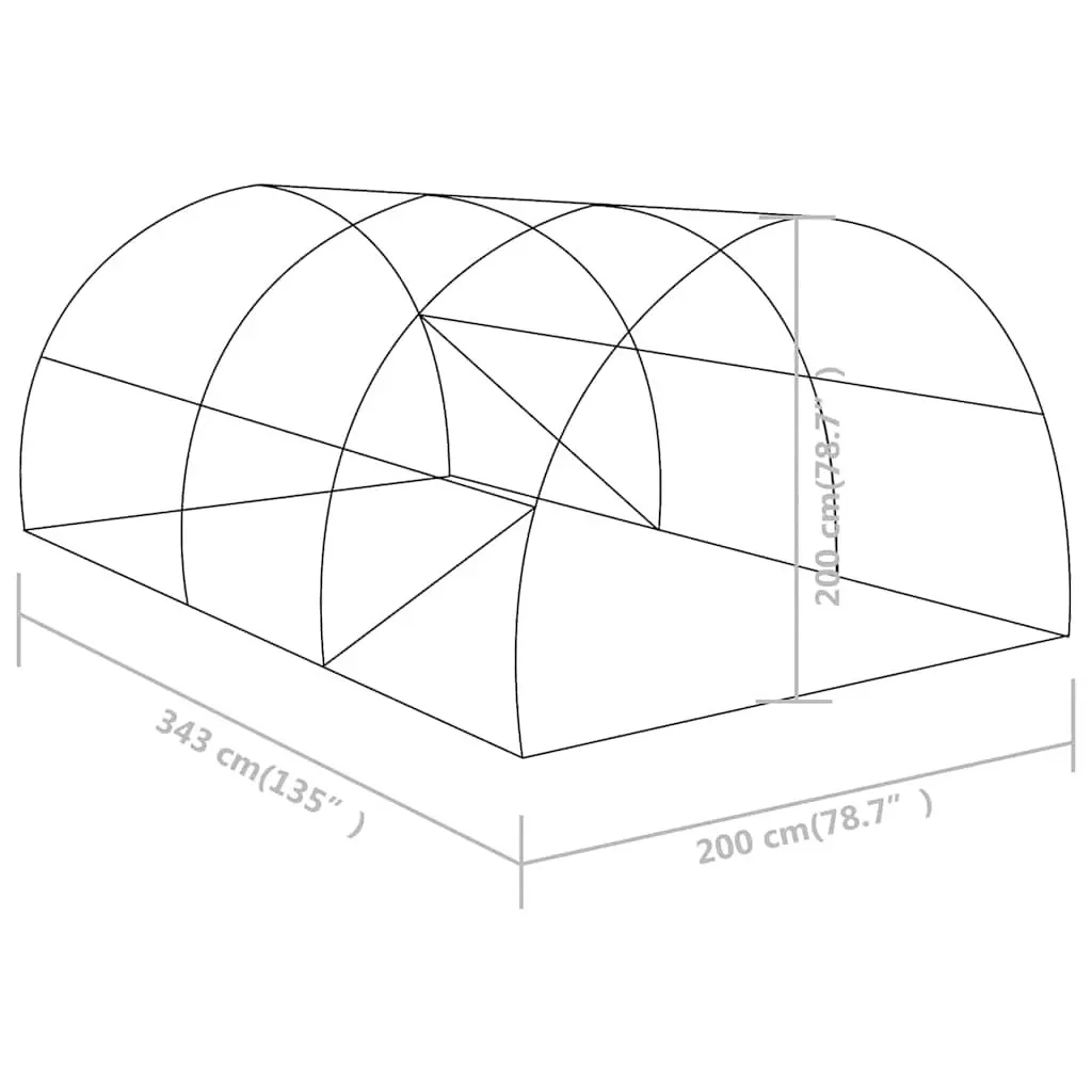 Greenhouse Galvanised Steel Frame 6.86 m² Green PE Mesh Garden Plant House Ventilation