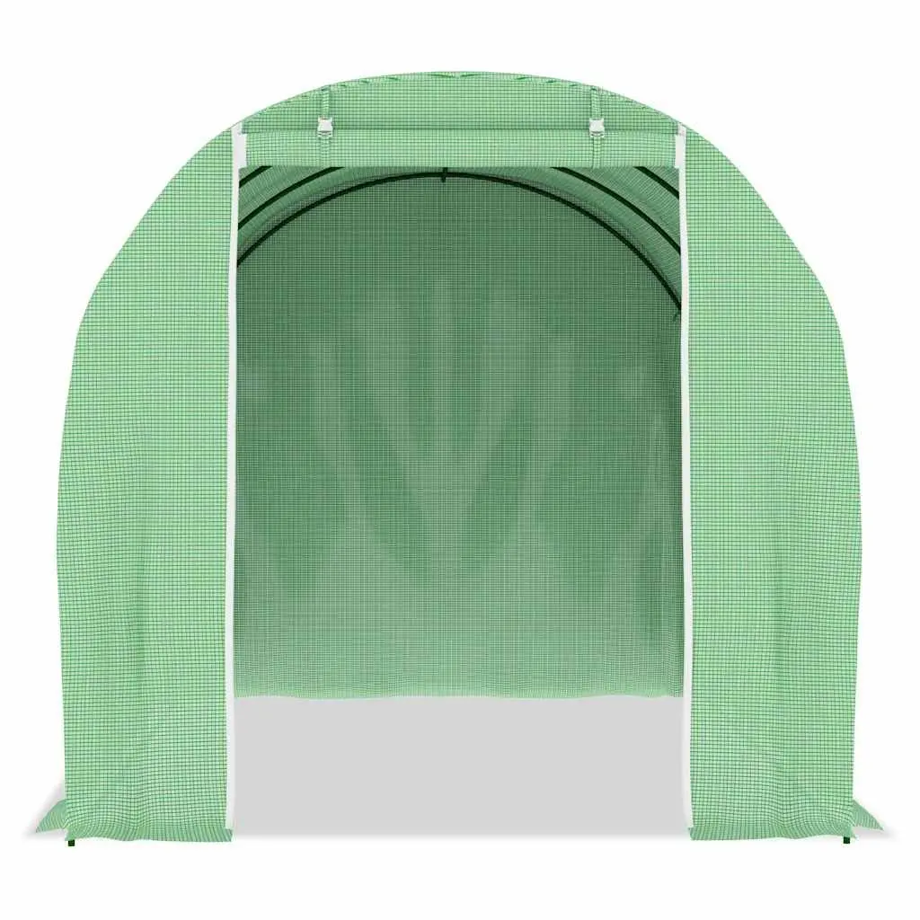 Greenhouse Galvanised Steel Frame 6.86 m² Green PE Mesh Garden Plant House Ventilation