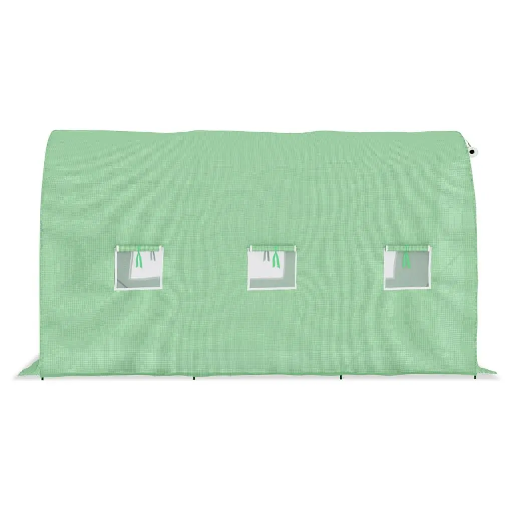 Greenhouse Galvanised Steel Frame 6.86 m² Green PE Mesh Garden Plant House Ventilation