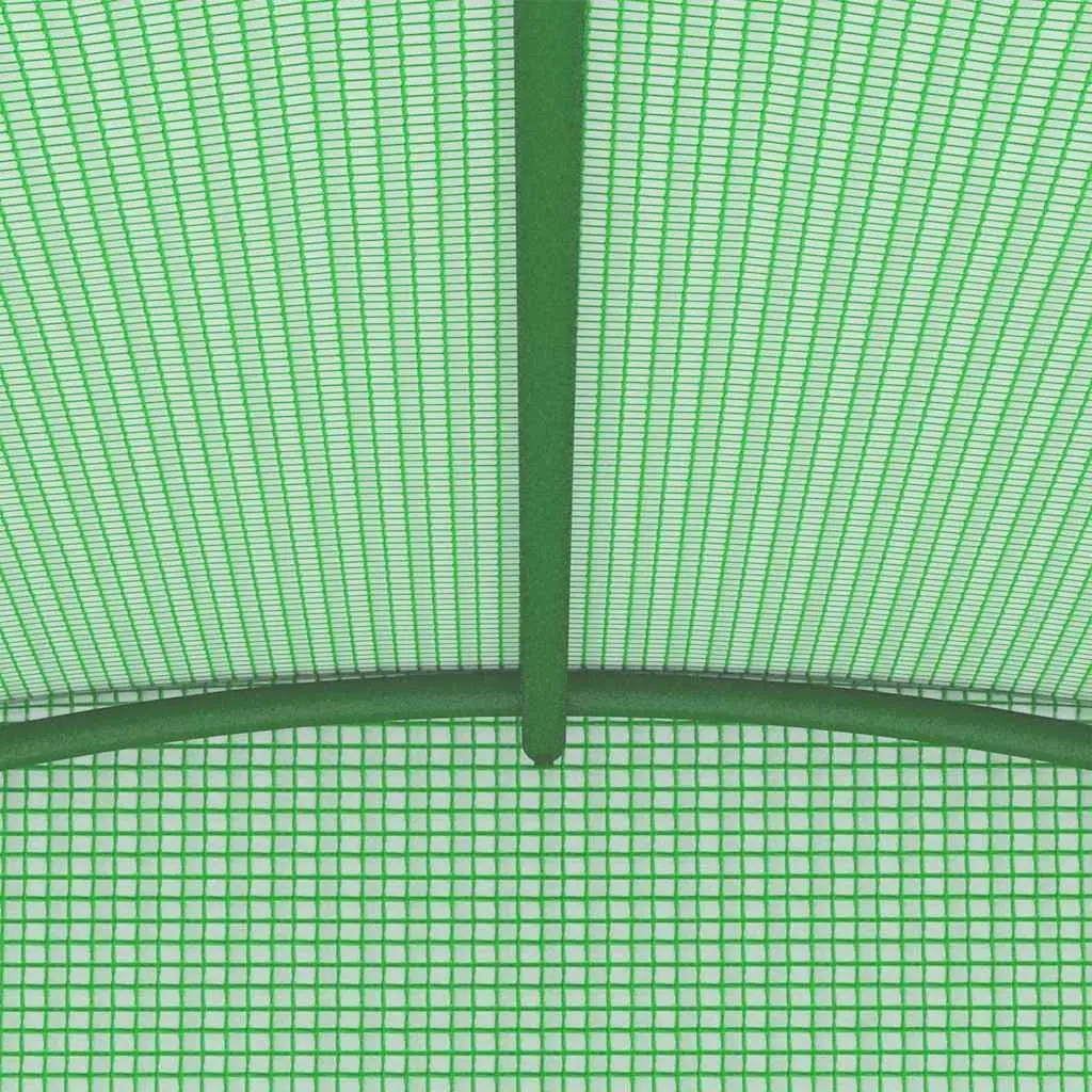 Greenhouse Galvanised Steel Frame 6.86 m² Green PE Mesh Garden Plant House Ventilation