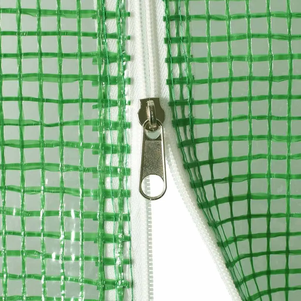 Greenhouse PE Mesh Fabric 4.5x2x2 m Green 9 m² Galvanised Steel Frame Ventilation Windows Single Door