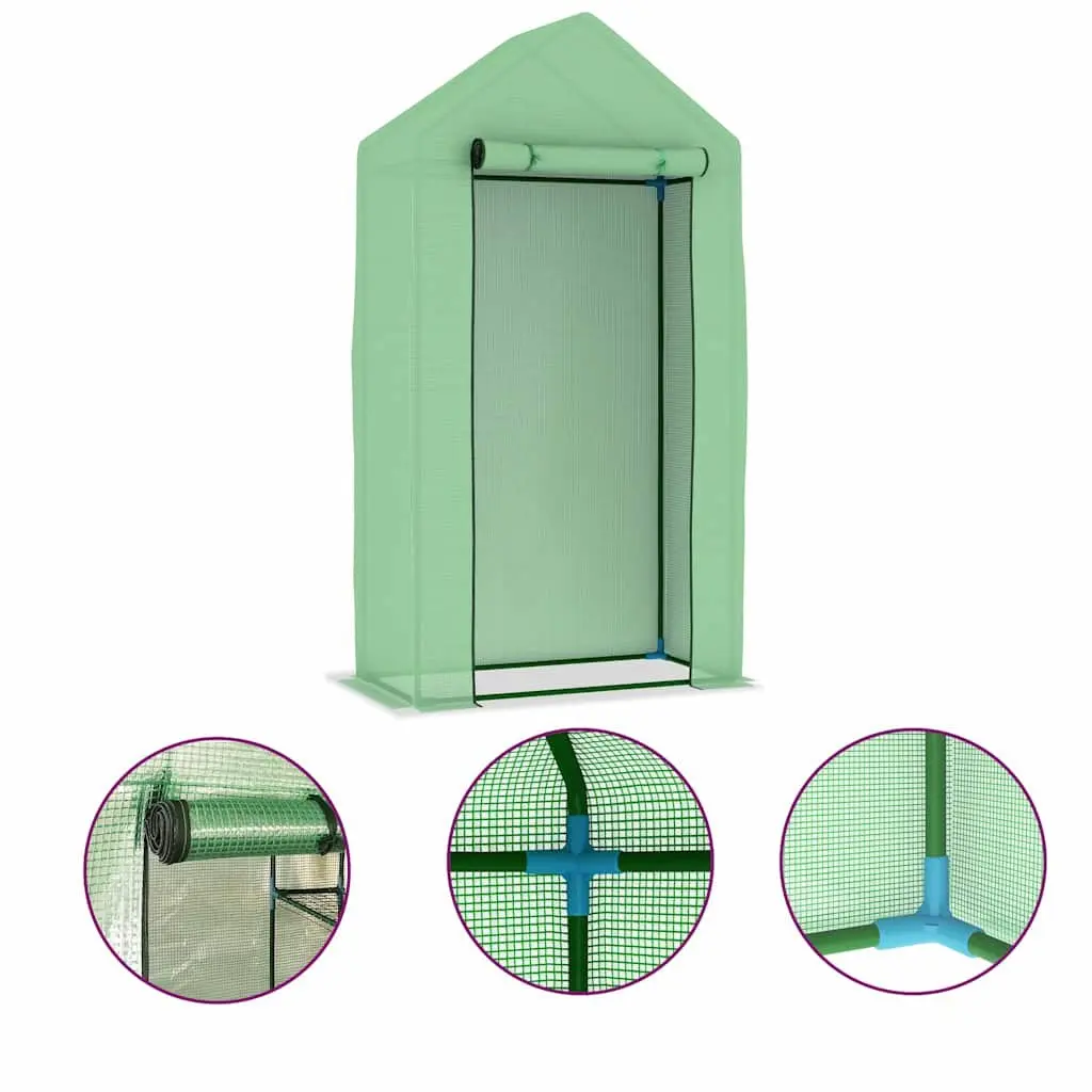 Greenhouse Garden Plant House Grow Tent Sturdy Steel Frame 1x0.5x1.9m Green PE Mesh Fabric