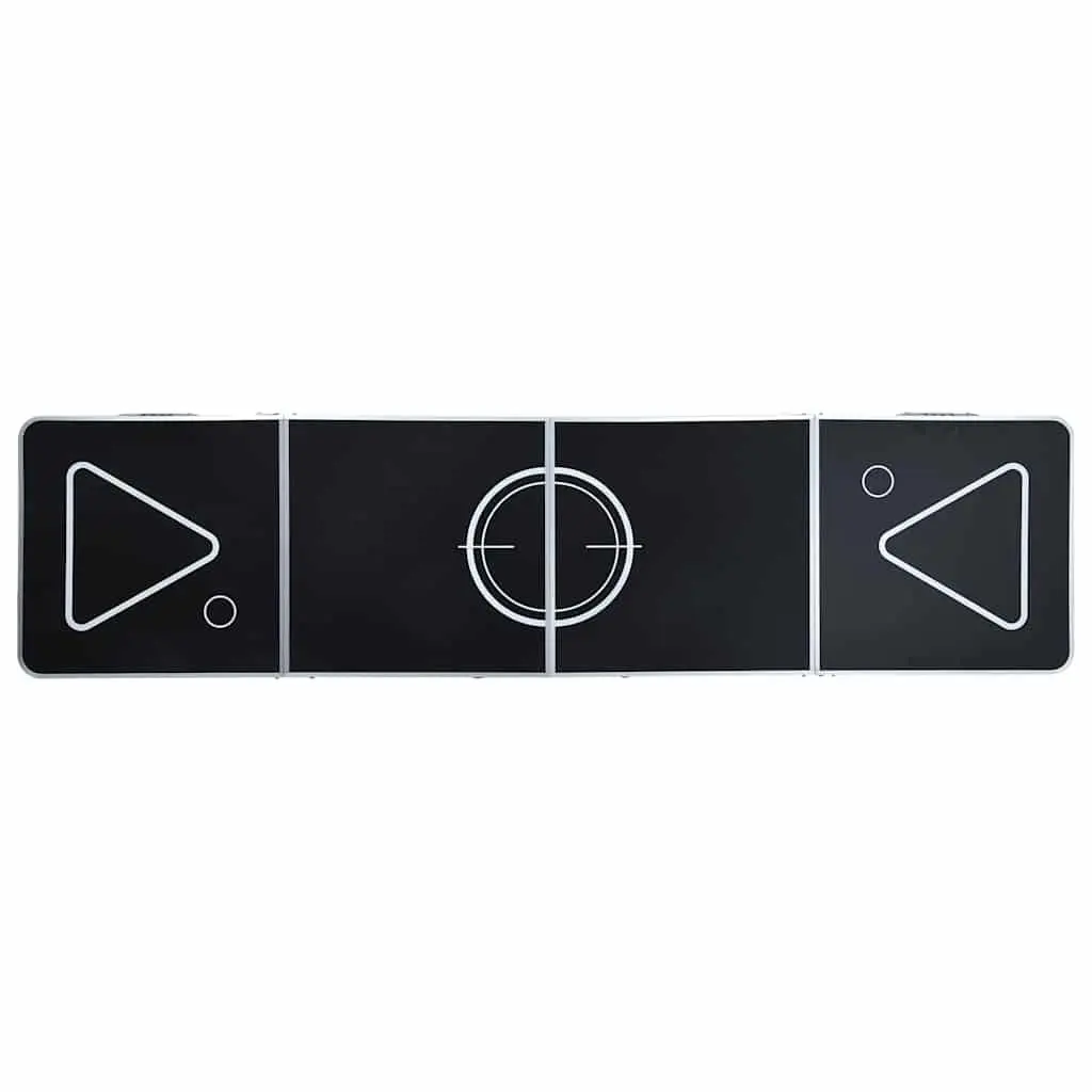 Folding Beer Pong Table Aluminium 240 cm Black Portable Indoor Outdoor