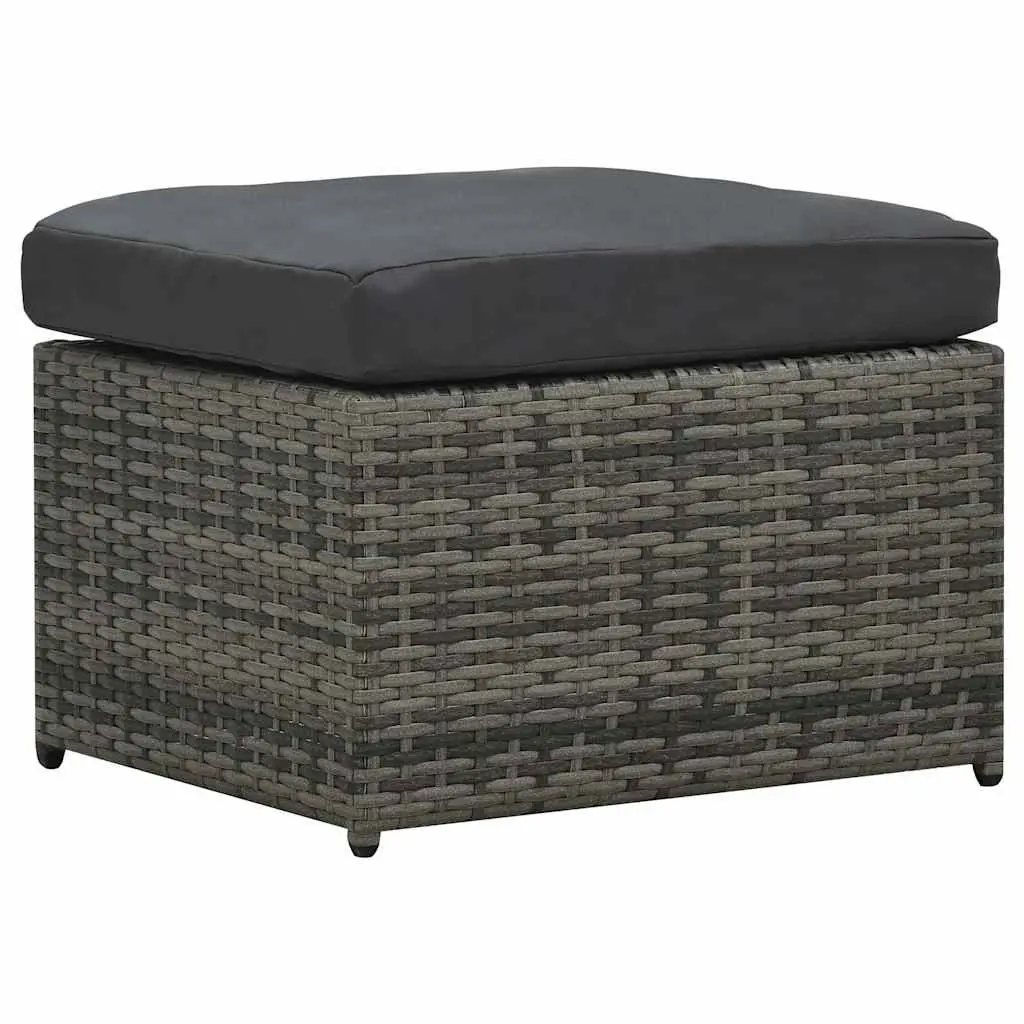 Garden Lounge Set 4 Piece Sofa Coffee Table Stools Cushions Poly Rattan
