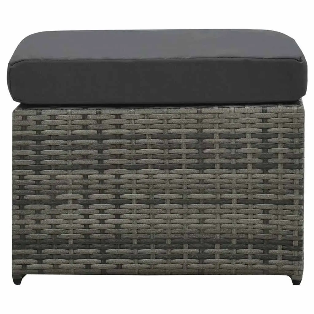 Garden Lounge Set 4 Piece Sofa Coffee Table Stools Cushions Poly Rattan