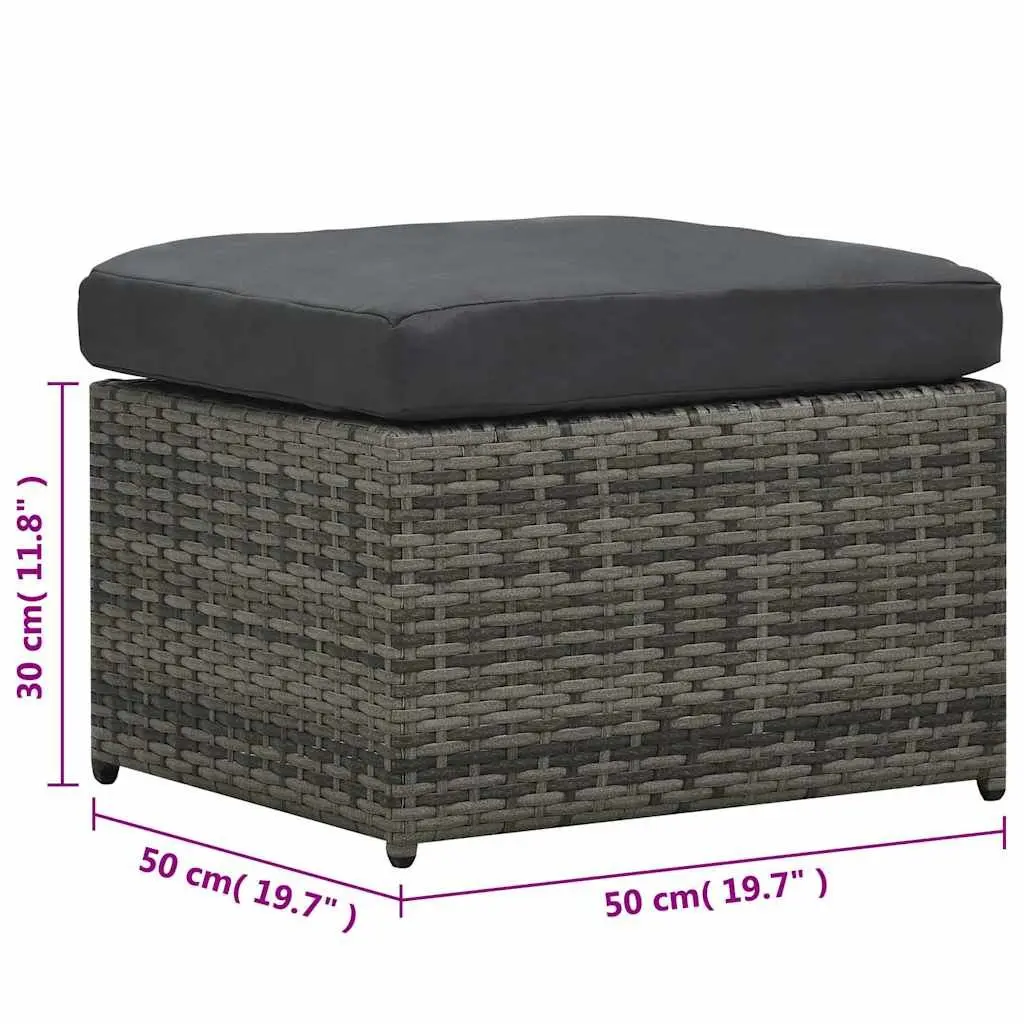Garden Lounge Set 4 Piece Sofa Coffee Table Stools Cushions Poly Rattan