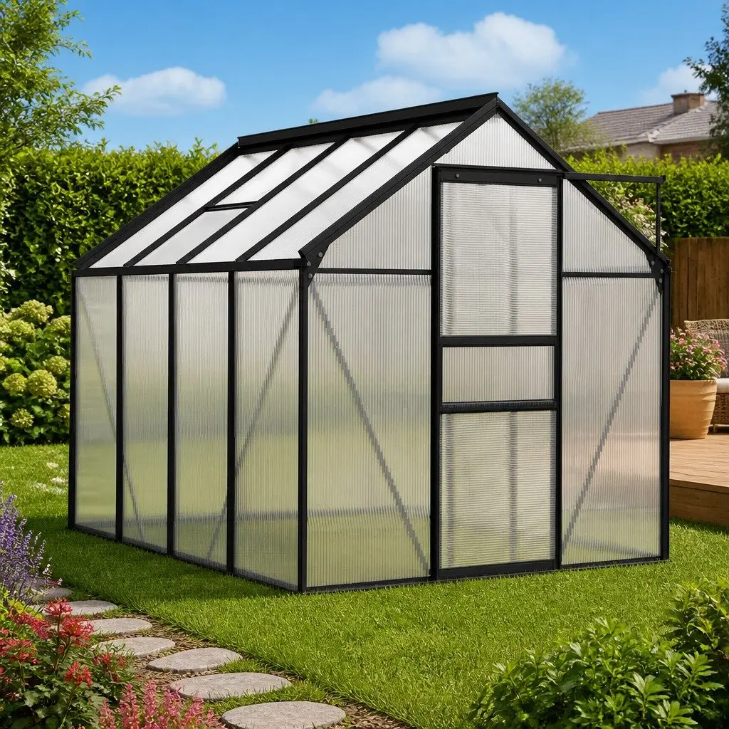 Greenhouse Polycarbonate Panels Anthracite UV Resistant Thermal Insulation 4.75 m²