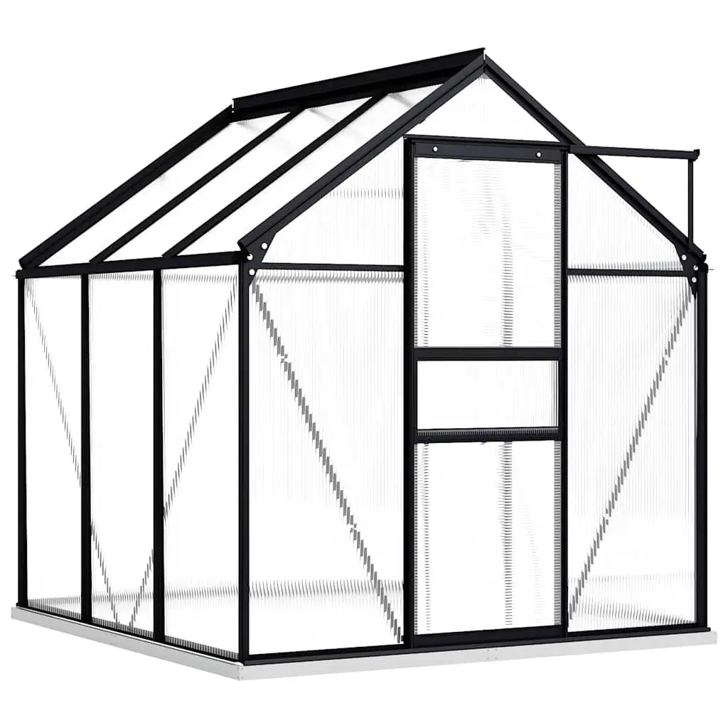 Greenhouse Polycarbonate UV Resistant Panels Aluminium Base Frame 3.61m² Anthracite