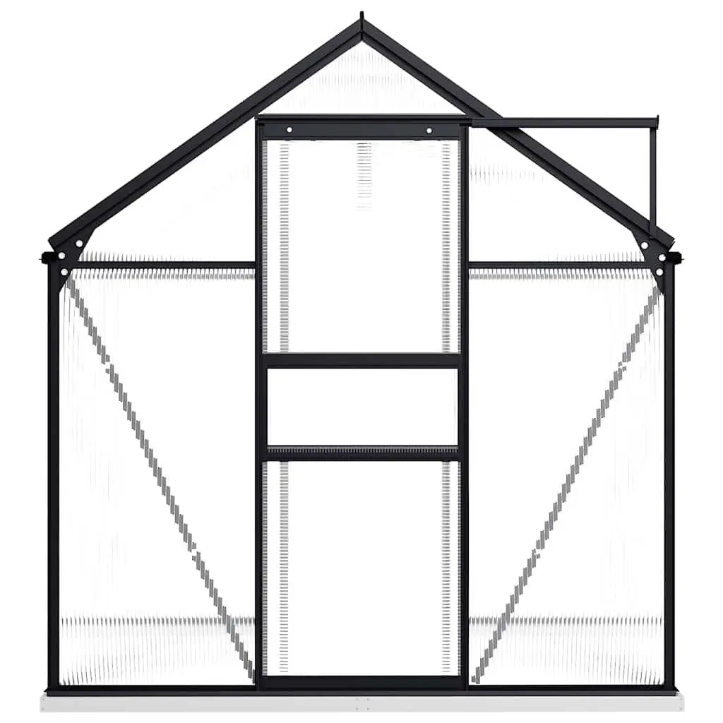 Greenhouse Polycarbonate UV Resistant Panels Aluminium Base Frame 3.61m² Anthracite