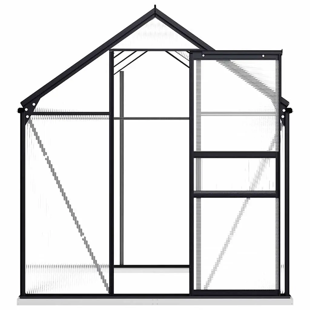 Greenhouse Polycarbonate UV Resistant Panels Aluminium Base Frame 3.61m² Anthracite