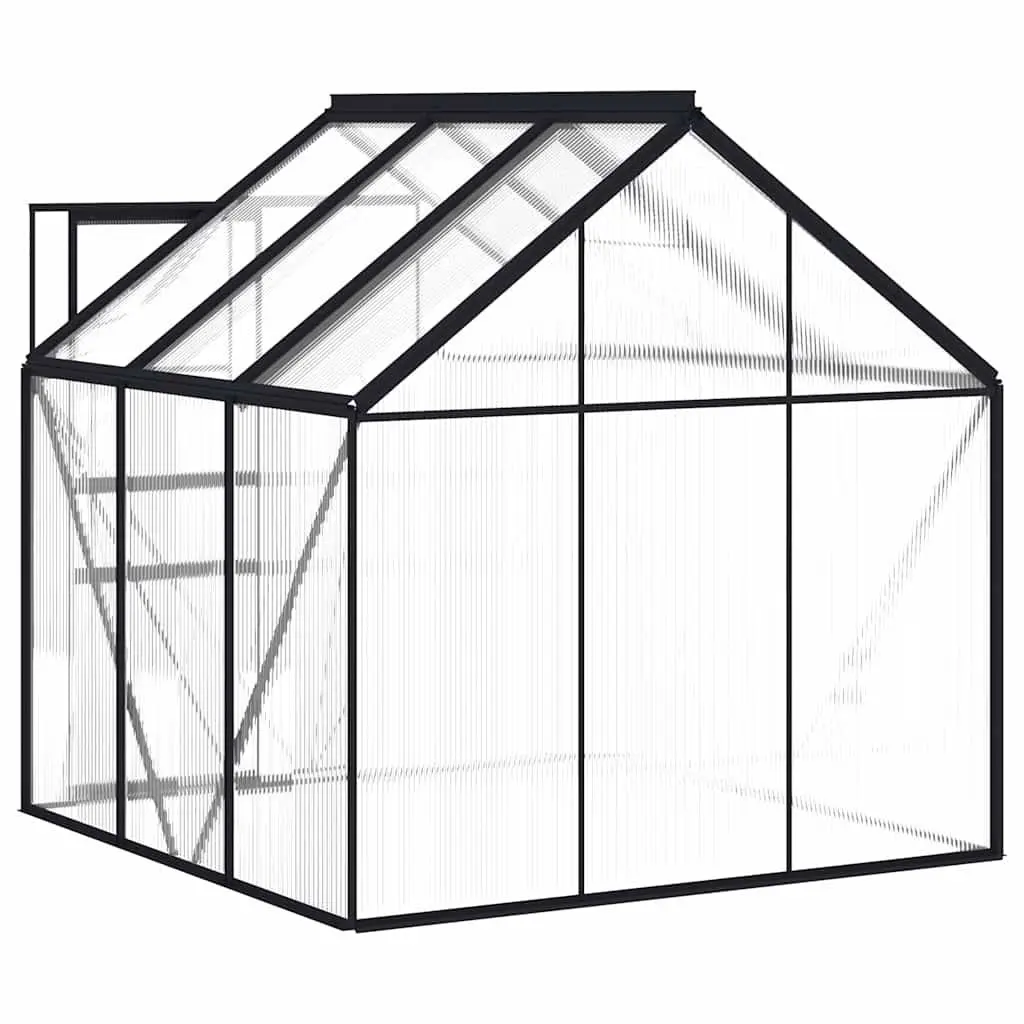 Greenhouse Polycarbonate UV Resistant Panels Aluminium Base Frame 3.61m² Anthracite