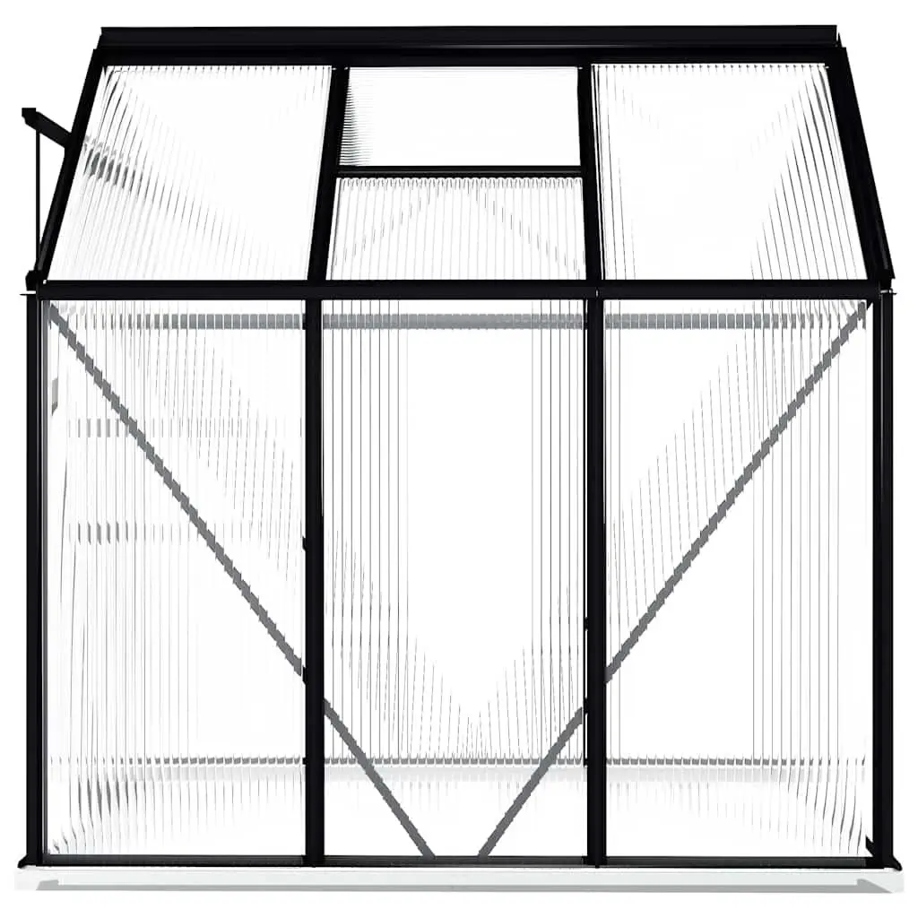 Greenhouse Polycarbonate UV Resistant Panels Aluminium Base Frame 3.61m² Anthracite