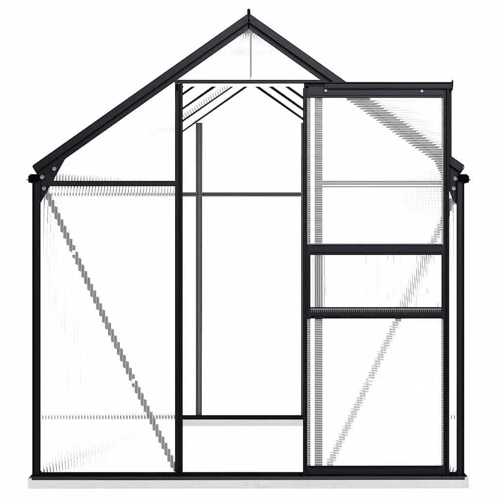 Greenhouse Aluminium Base Frame Polycarbonate UV Resistant Anthracite 4.75 m²