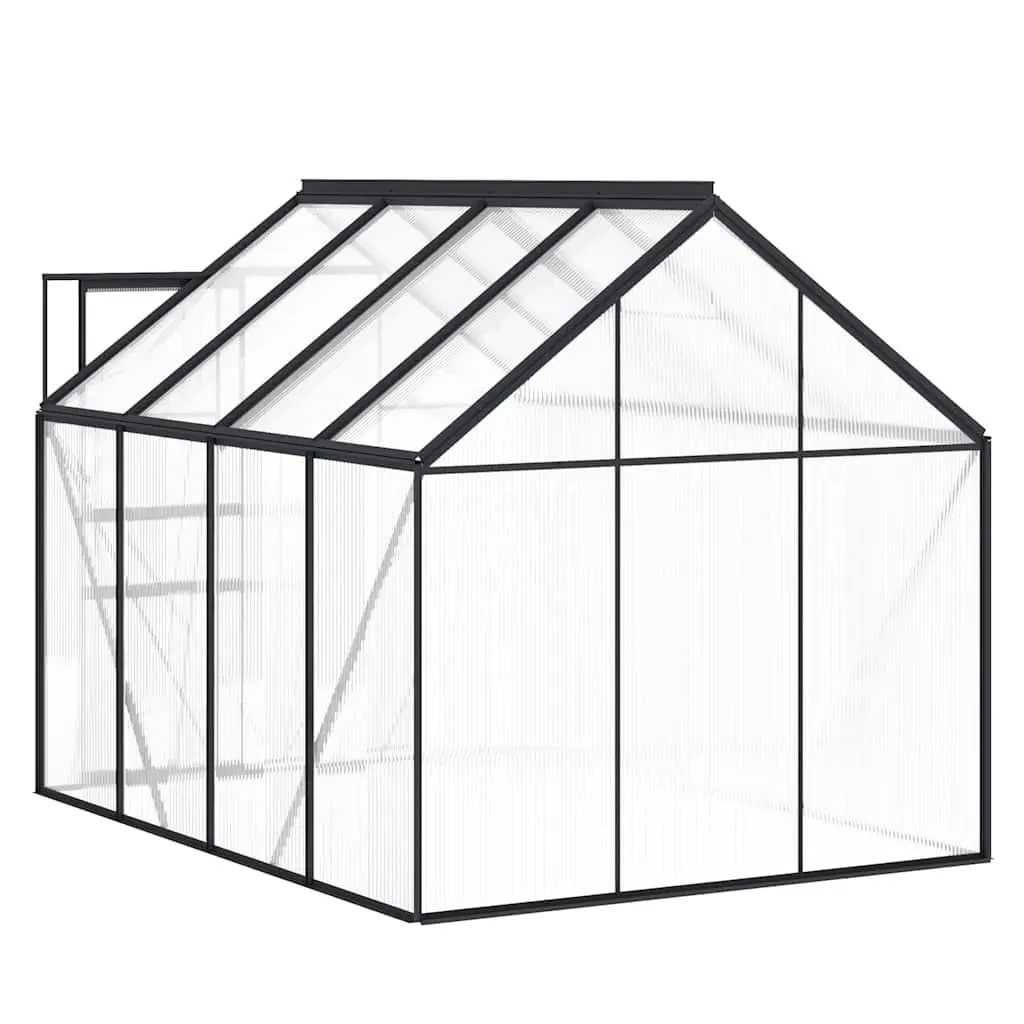 Greenhouse Aluminium Base Frame Polycarbonate UV Resistant Anthracite 4.75 m²