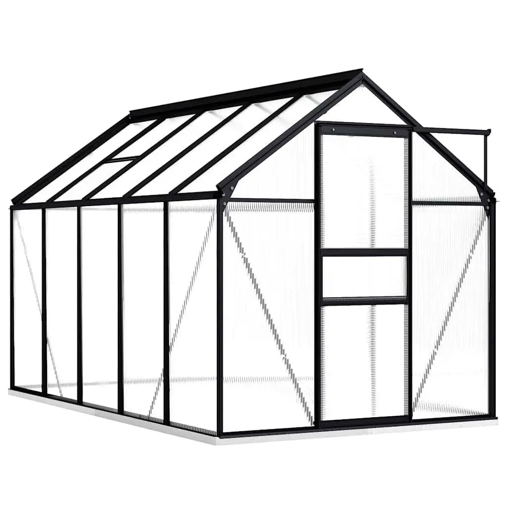 Greenhouse Polycarbonate Panels Aluminium Base Frame 5.89m² Anthracite
