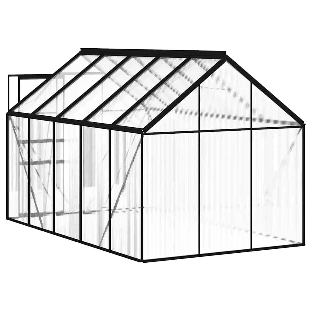 Greenhouse Polycarbonate Panels Aluminium Base Frame 5.89m² Anthracite