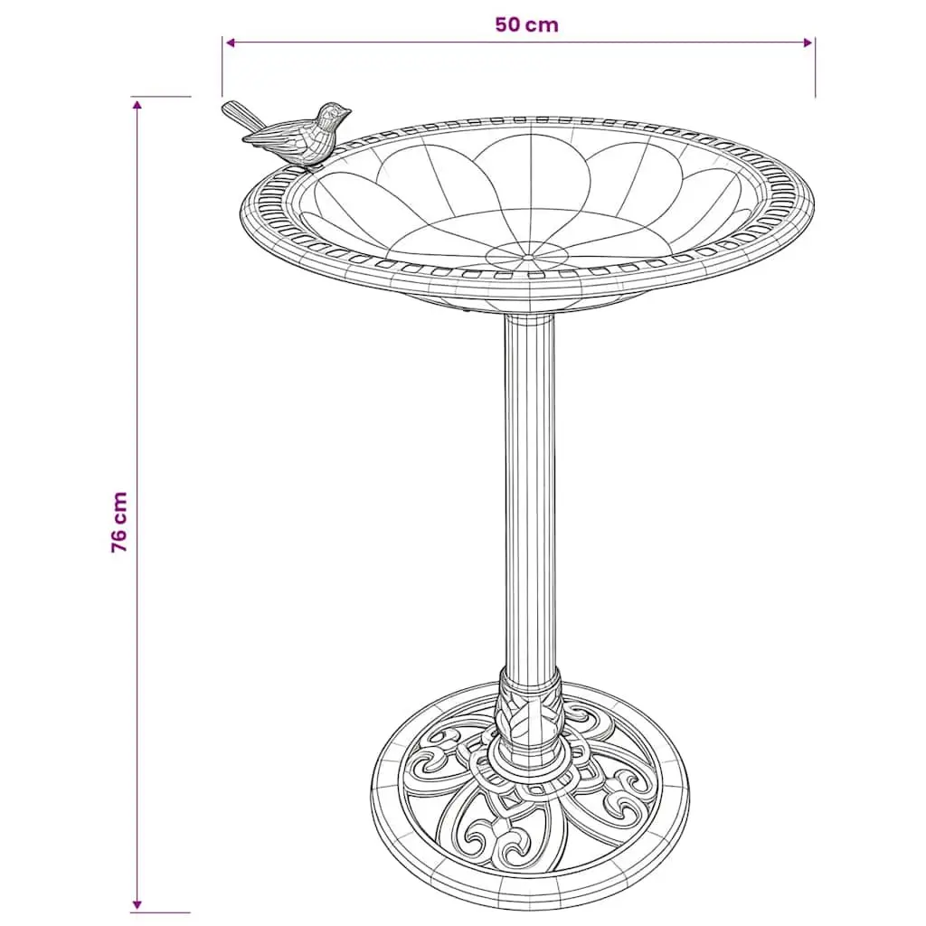 Bird Bath Pedestal Style Bowl Outdoor Decor Gold